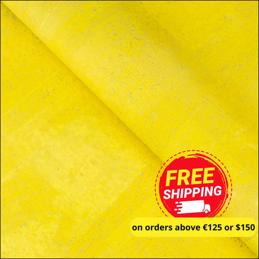 Premium Solid Yellow Pastel Cork Fabric COF-255-A cork fabric