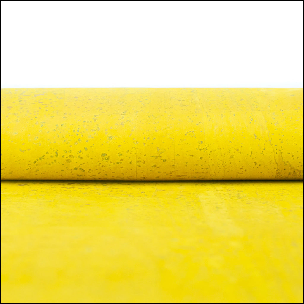 Premium Solid Yellow Pastel Cork Fabric COF-255-A cork fabric