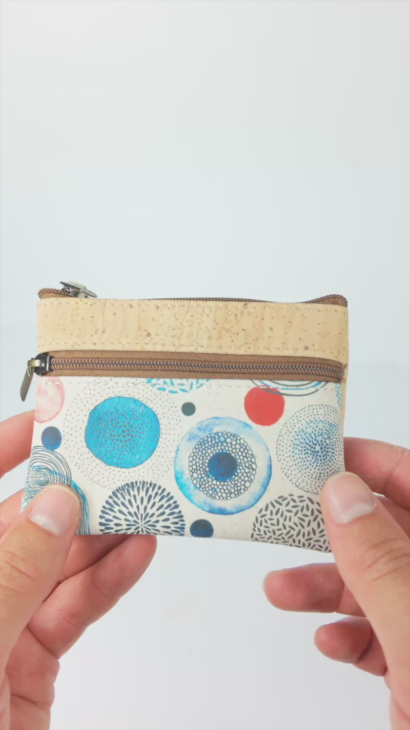 Minimalist Cork Coin Purse with Dual Zippers BAG-2354