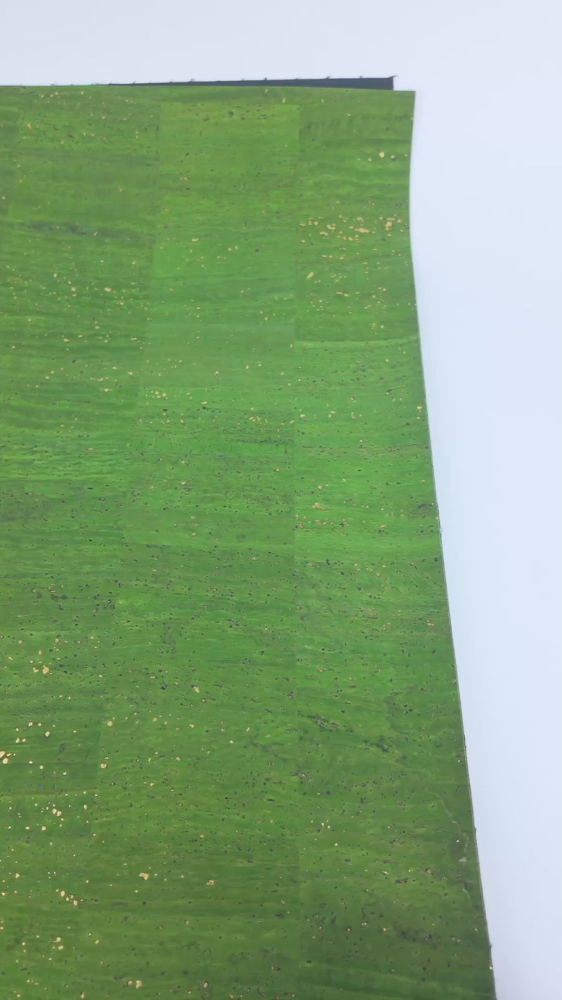 Green Cork Fabric with Gold Flecks COF-647