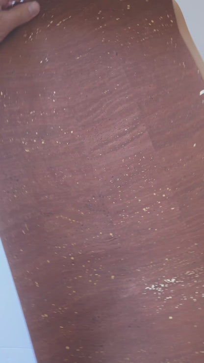 Brown Natural Cork Fabric with Gold Accents – 2026NEW GENERATION BACKING COF-820
