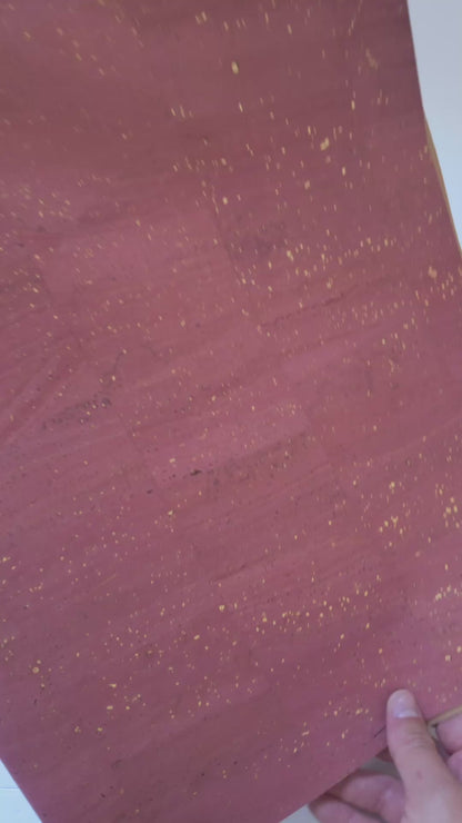 Dusty Rose Natural Cork Fabric with Gold Accents – 2026NEW GENERATION BACKING COF-818
