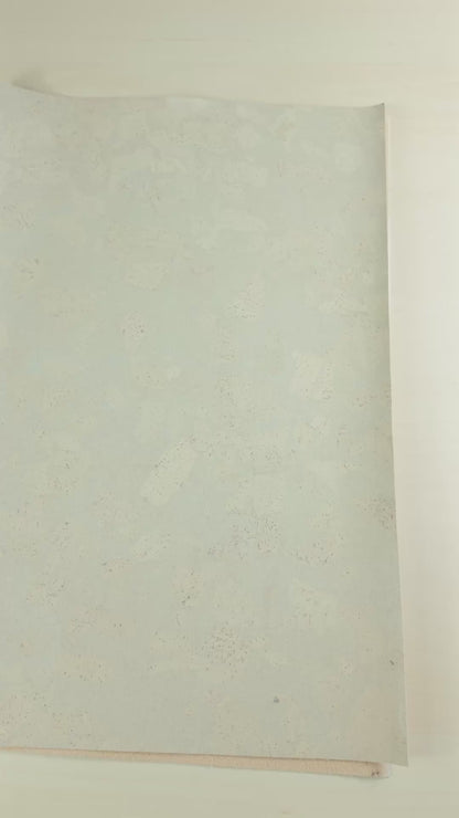 White Cork Fabric in Block Style , 0.68mm Thickness COF-533-C