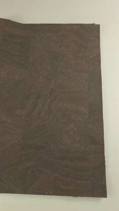 Solid Brown Cork Fabric with 0.89mm Thickness and Black Backing COF-535-A