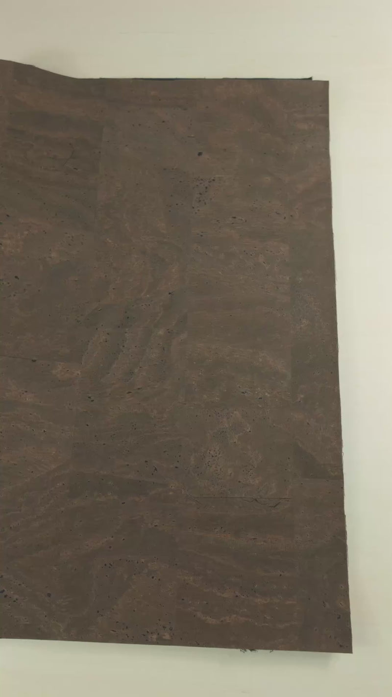 Solid Brown Cork Fabric with 0.89mm Thickness and Black Backing COF-535-A