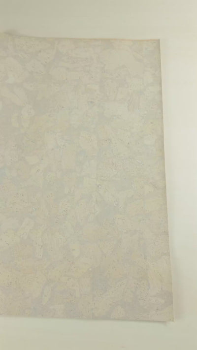 White Cork Fabric in Block Style with Beige Backing, 0.71mm Thickness COF-533-B