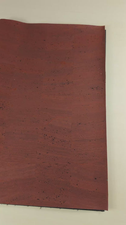 Natural Dark Red Cork Fabric  - 0.81mm Thickness COF-591