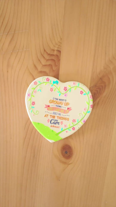 Heart-Shaped Ceramic Coasters with Cork Backing L-1137-12