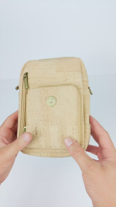 Cork Crossbody Phone Bag – Adjustable Vegan Shoulder Purse with Multi-Pockets BAG-2363