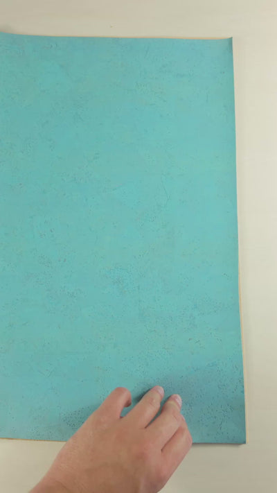 Chunky Blue Cork Fabric with Beige Backing COF-525-D
