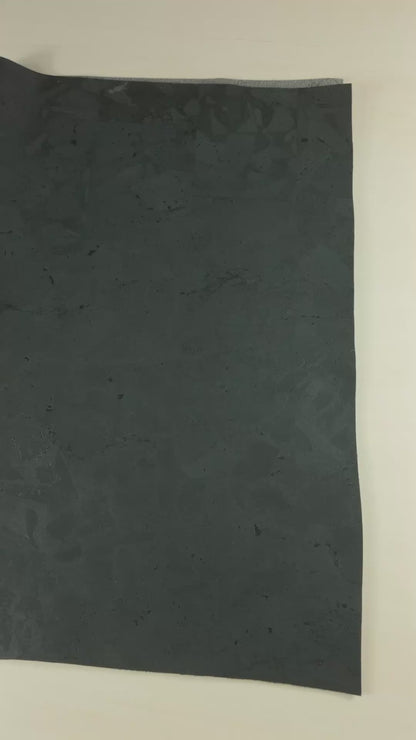 1.35mm Thick Black Cork Fabric Microfiber Backing COF-613