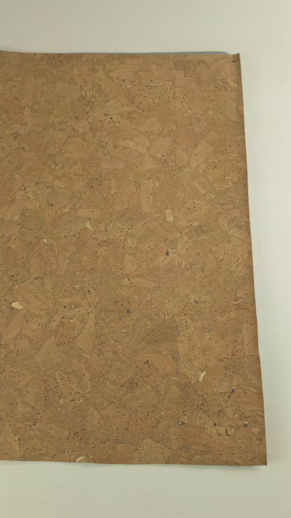 Tobacco-Hued with Gold Accents: 0.77mm Cork Fabric in Black Backing COF-547