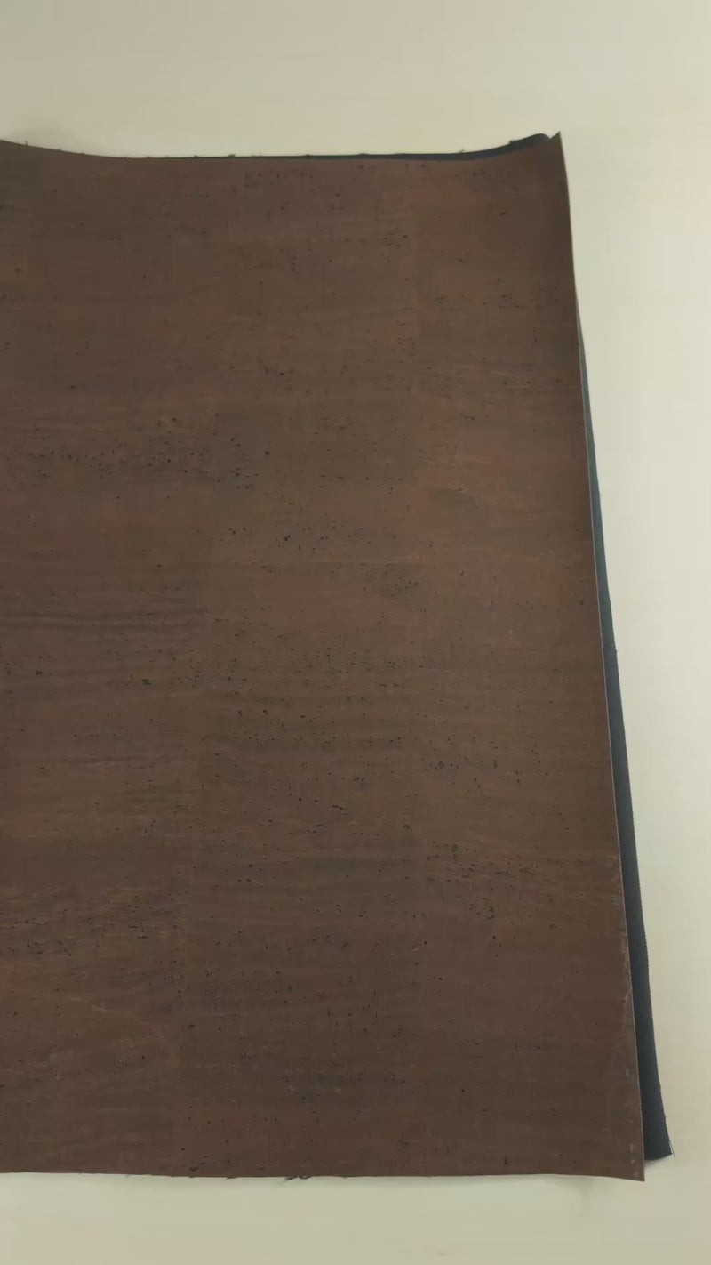 Brown Cork Fabric with 0.75mm Thickness and Black Backing COF-535-B