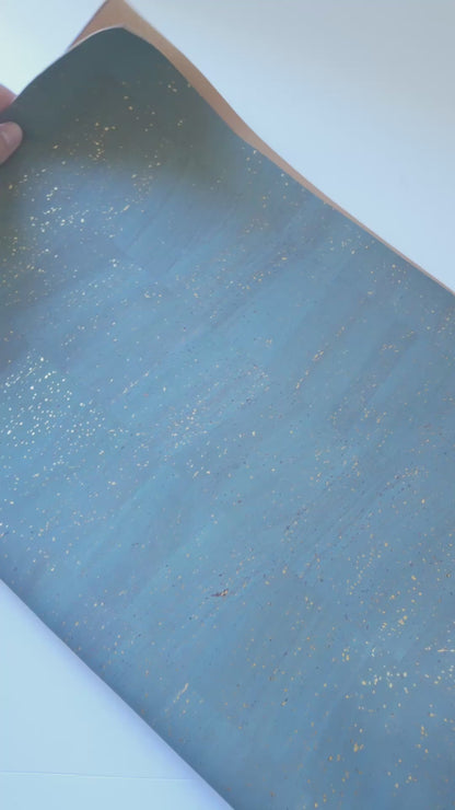 Teal Blue Natural Cork Fabric – 2026NEW GENERATION BACKING COF-814