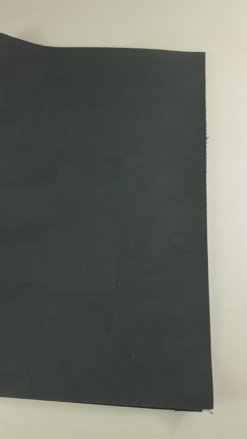 Solid Black Cork Fabric with Black Backing, 0.91mm Thickness COF-534-A