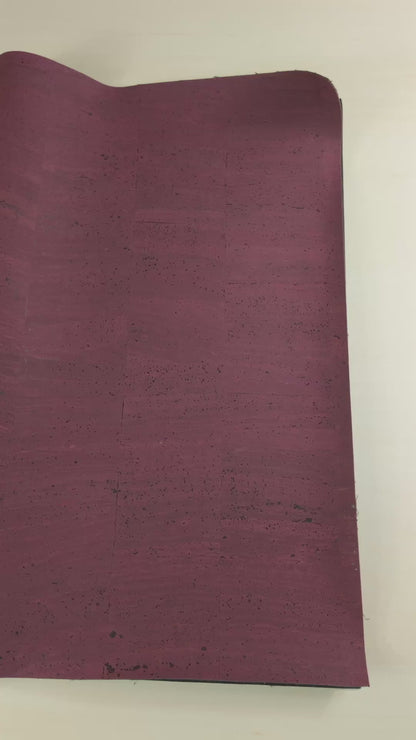 Dark Red Cork Fabric with Black Backing, 0.80mm Thickness COF-530-C