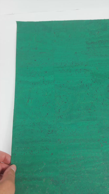 Turquoise Green Natural Cork Fabric COF-675