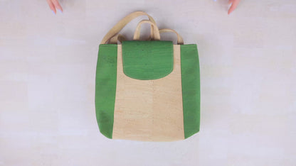 Vegan Cork Backpack with Flap Closure