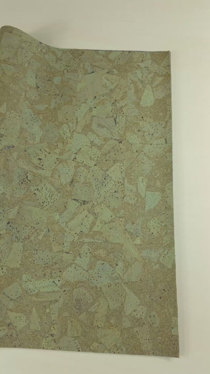Green Cork Fabric in Block Style , 0.88 Thickness COF-588