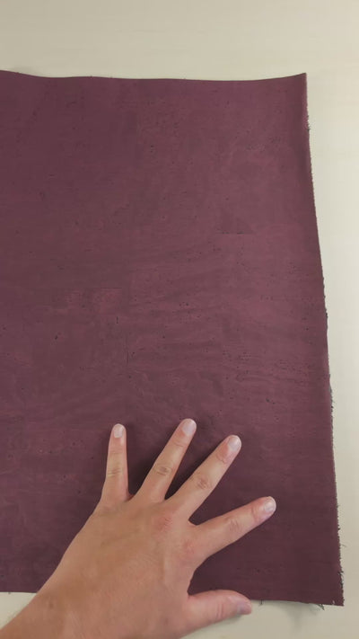 Dark Red Cork Fabric with Black Backing, 0.88mm Thickness COF-530-A