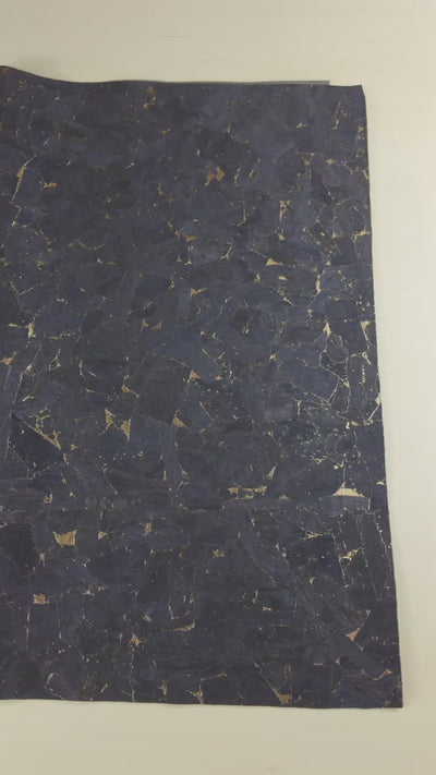Natural Cork Material in Blue with Gold Accents COF-227