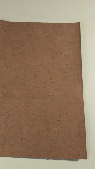 Dark Orange-Brown Cork Fabric in Block Style , 0.99 Thickness COF-589