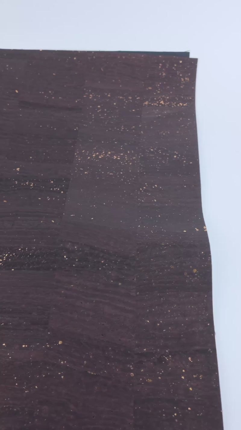 Dark Wine Cork Fabric with Gold Flecks COF-656