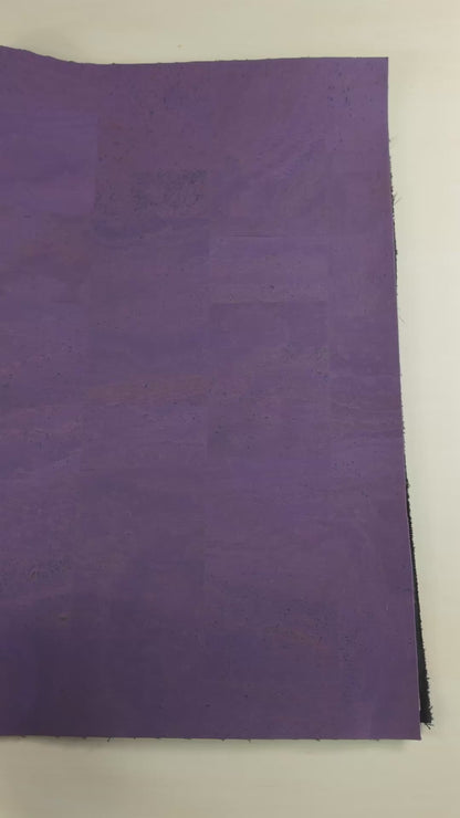 Purple Solid Cork Fabric with Black Backing, 0.9mm Thickness COF-524-B