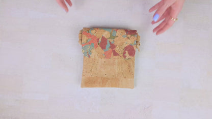 Eco-Friendly Cork Crossbody Bag with Flap Closure - Vegan Leather Shoulder Bag BAGP-344