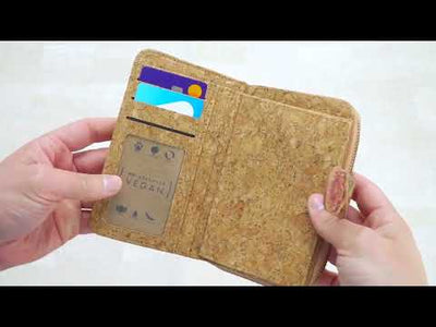 Medium-length Natural Cork Women's Printed Wallet with Card BAGD-497-6