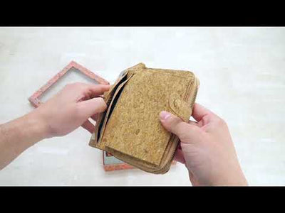 Natural Cork Material Gift Box Wallet for Women, 2-Piece Med HY-037