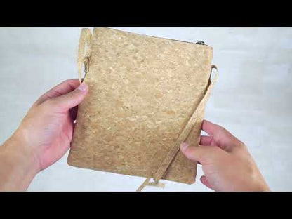 Natural cork Patterned double zipper crossbody bag BAG-2265