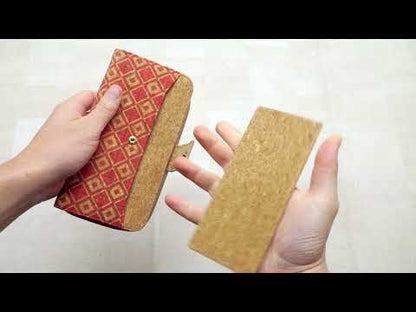 6 Natural Cork card holder Wallets with Floral Print Patterns (6 Units) HY-026-MIX-6