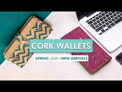 BUY 1 GET 1 FREE: Burgundy Cork Wallet with Magnetic Closure BAG-2062-B