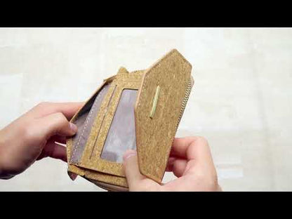 6 Natural Cork card Wallets with Floral Print Patterns (6 Units) HY-024-MIX-6