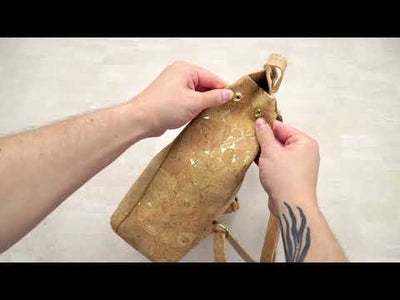 Natural cork with golden cork girls backpack BAG-2096