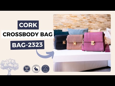 Elegant Solid Cork Crossbody Bag with Golden Lock BAG-2323