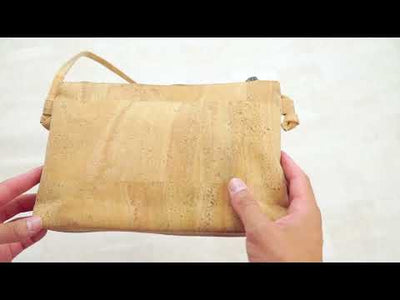 Natural Cork and Printed Design Women's Crossbody Bag BAGP-230