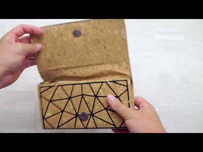 Geometric Pattern Natural Cork with Chain Ladies phone Wallet and Crossbody Bag BAG-2217