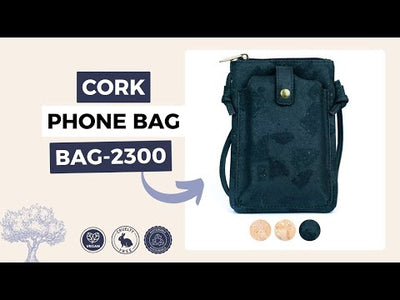 Cork Women's Phone Pouch - Magnetic Closure, Adjustable Shoulder Strap BAG-2300