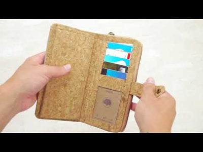 Elegant Long Cork Women's Wallet with Card Holder (6 Units )BAGD-507-MIX-6