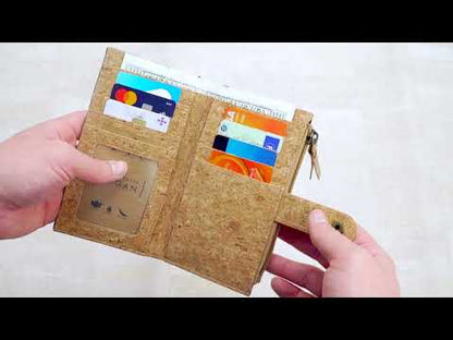 Geometric shape all cork material Ladies Buckle Card Holder Wallet Purse BAG-2244