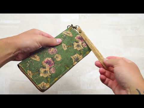 Various patterns natural cork women zipper card wallet- Vegan Cork Wallet BAG-2216