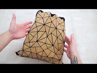 Geometric Drawstring  cork Backpack Sports BAG-2065