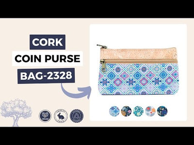 Chic Dual-Zipper Printed Cork Wallet for Women BAG-2328