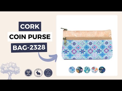 Chic Dual-Zipper Printed Cork Wallet for Women BAG-2328