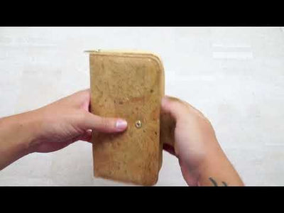 Lux Golden cork bifold natural vegan women's wallet BAG-2201
