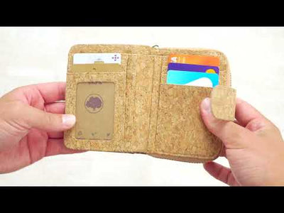 Natural Cork Printed Women's Short Card Wallet BAG-2238