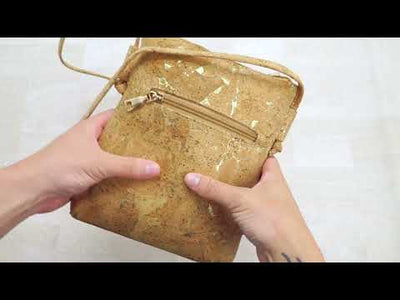Gold and Silver Accented Cork Women's Cut-out Crossbody Bag BAG-2250