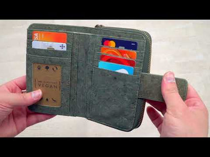 Turquoise Color Ladies Pattern Cork Wallet BAG-2088